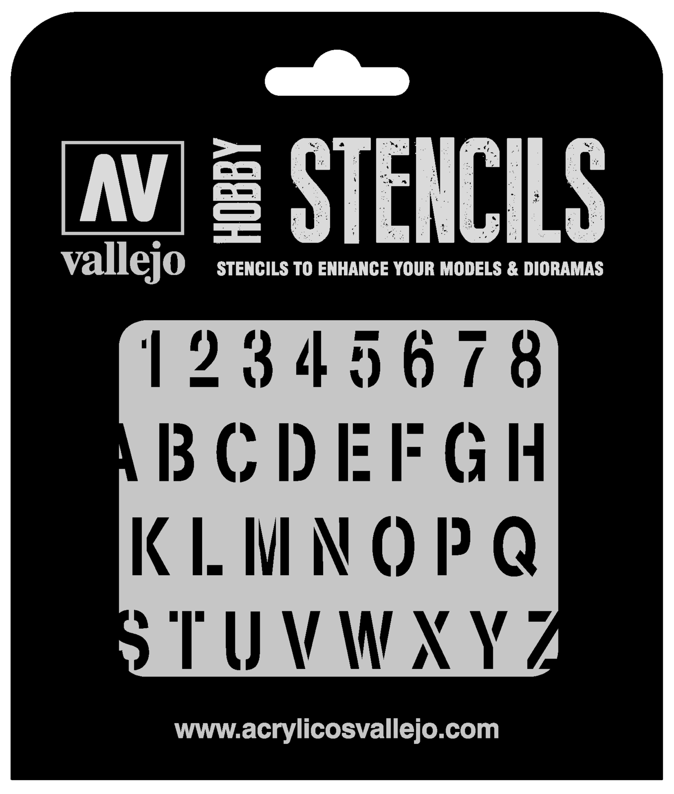 Vallejo 1/35 Stamp Font Stencil Vallejo