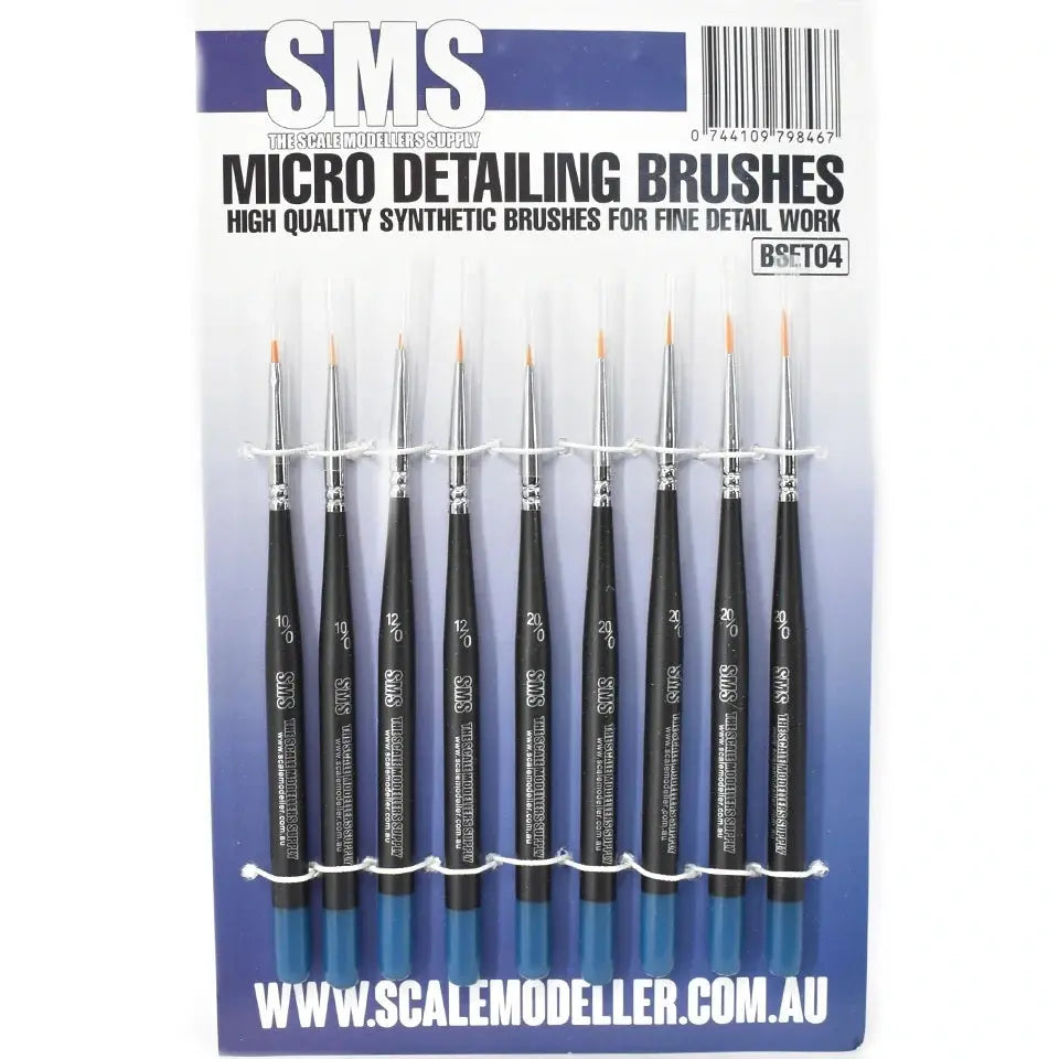 SMS Detailing Brush Set 9 Pcs The Scale Modellers Supply