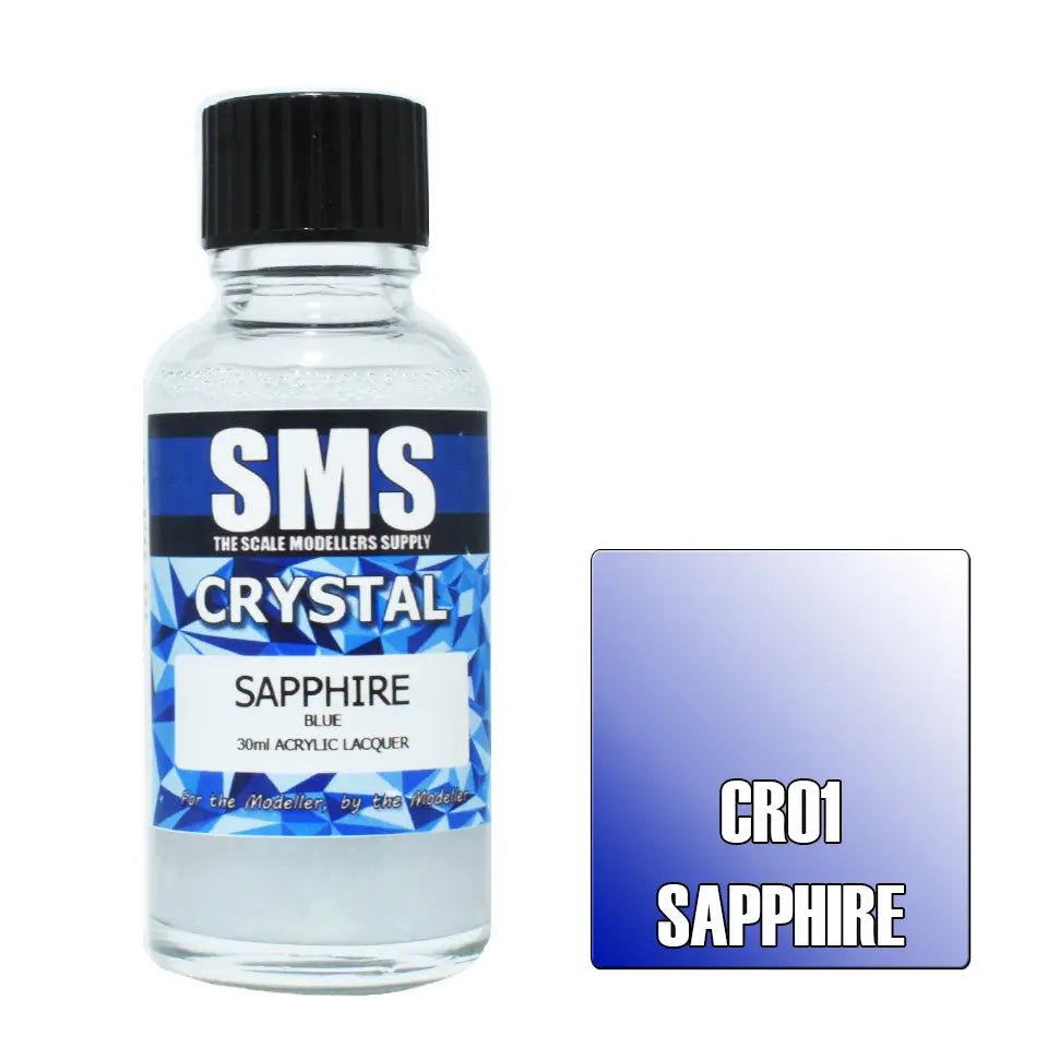 SMS Crystal Acrylic Lacquer Sapphire (Blue) 30ml The Scale Modellers Supply