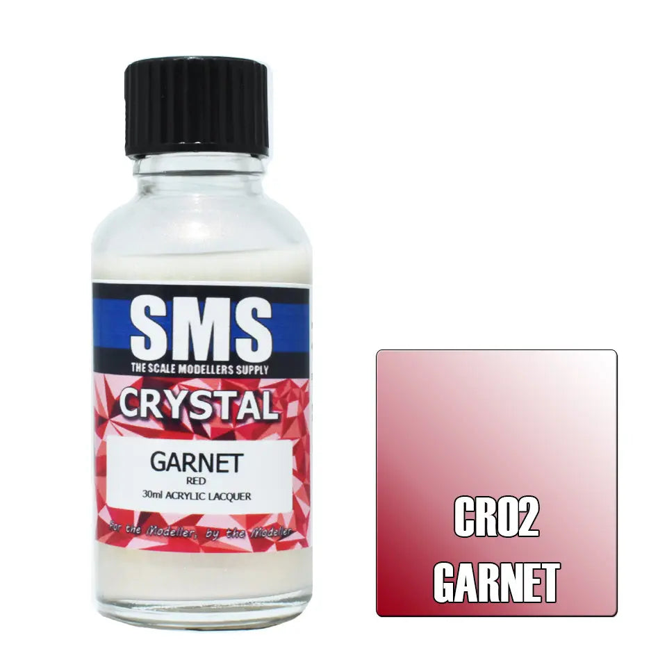 SMS Crystal Acrylic Lacquer Garnet (Red) 30ml The Scale Modellers Supply