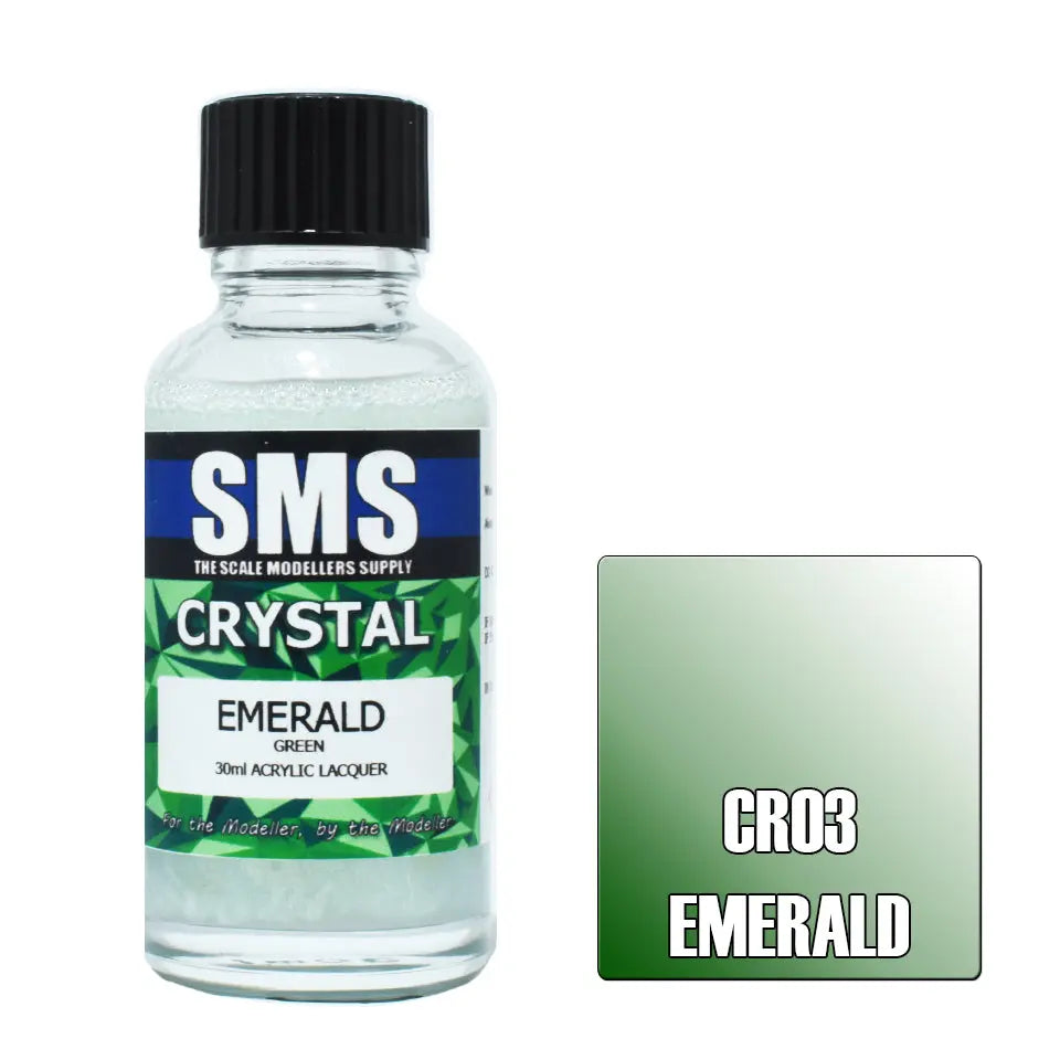 SMS Crystal Acrylic Lacquer Emerald (Green) 30ml The Scale Modellers Supply