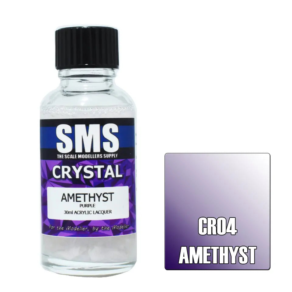 SMS Crystal Acrylic Lacquer Amethyst (Purple) 30ml The Scale Modellers Supply