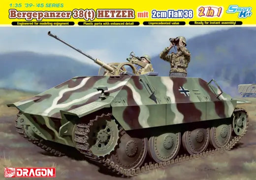 Dragon 1/35 JAGDPANZER 38 mit 2cm FlaK 38 Plastic Model Kit Dragon