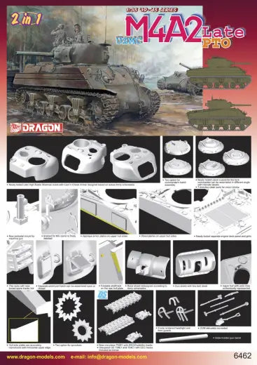 Dragon 1/35 USMC M4A2(W) Late Production PTO Plastic Model Kit Dragon