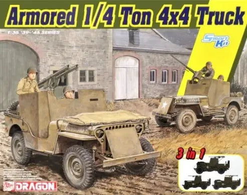 Dragon 1/35 Armored 1/4-Ton 4x4 Truck w/.50-cal Machine Gun Plastic Model Kit Dragon