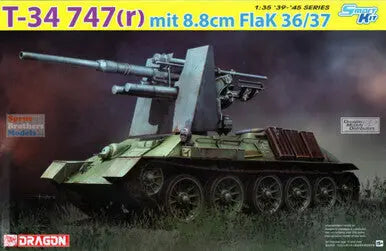 Dragon 1/35 T-34 747(r) mit 8.8cm FlaK 36/37 Plastic Model Kit Dragon