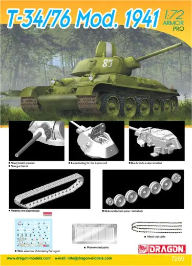 Dragon 1/72 T-34/76 Mod. 1941 Plastic Model Kit Dragon