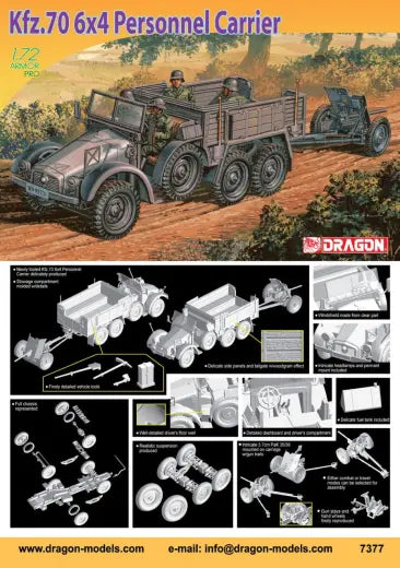 Dragon 1/72 Kfz.70 6x4 Personnel Carrier Dragon