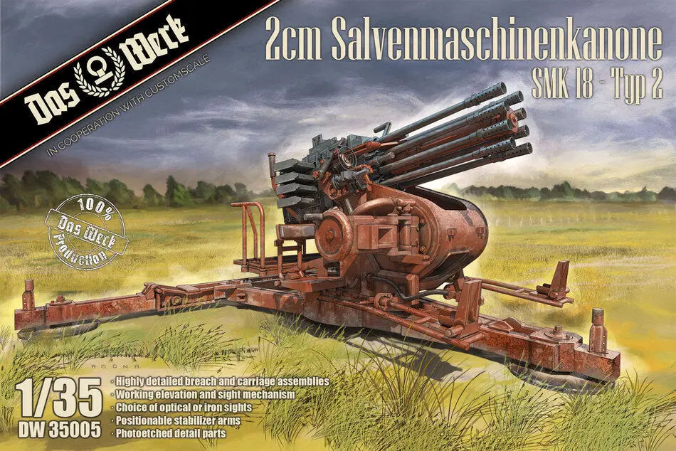 Das Werk 1/35 2cm Salvenmaschinenkanone SMK 18 Typ-2 Plastic Model Kit Das Werk