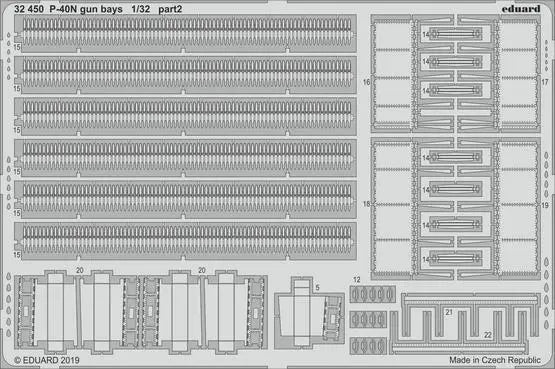 Eduard 1/32 P-40N gun bays Photo etched parts Eduard