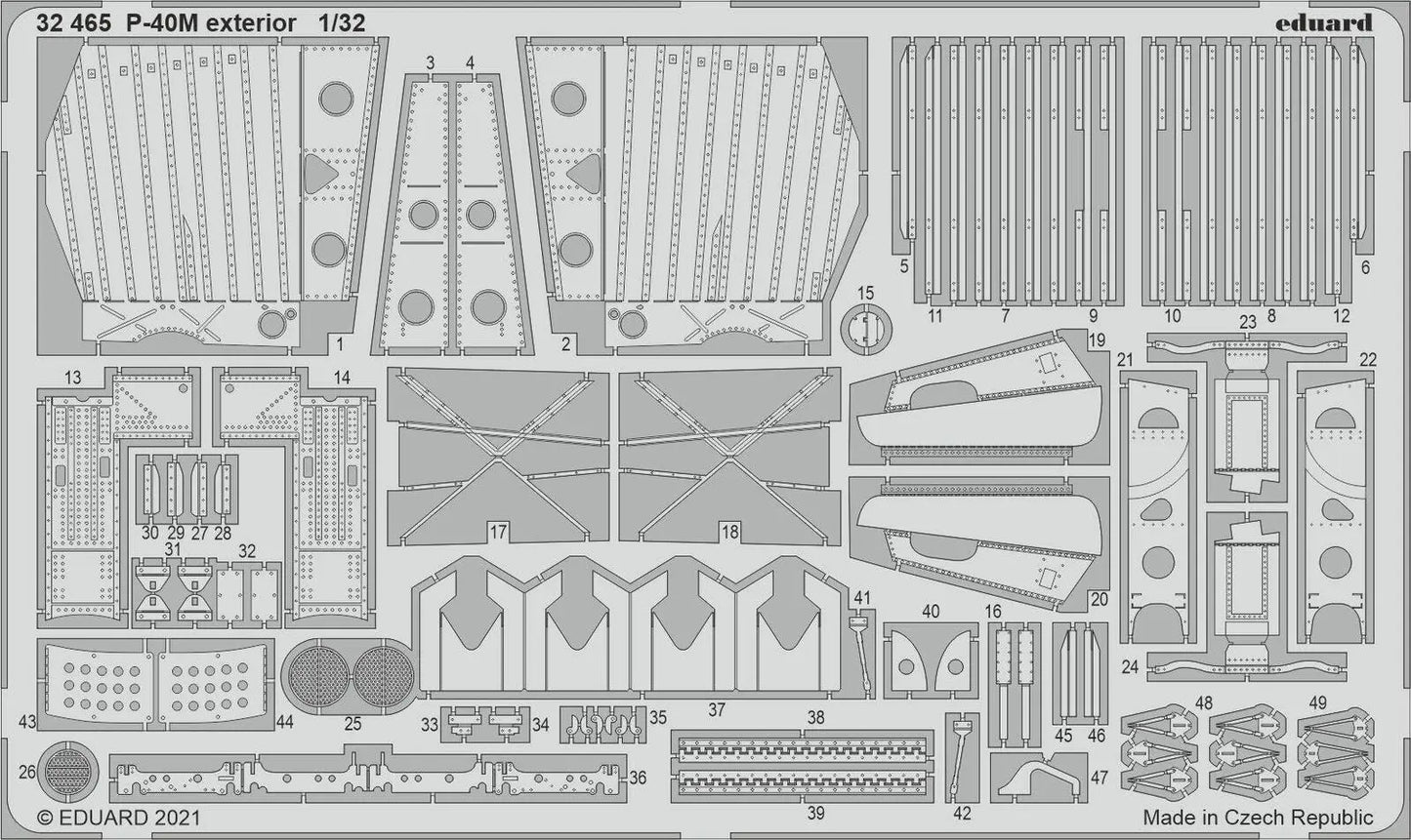 Eduard 1/32 P-40M exterior Photo etched parts Eduard