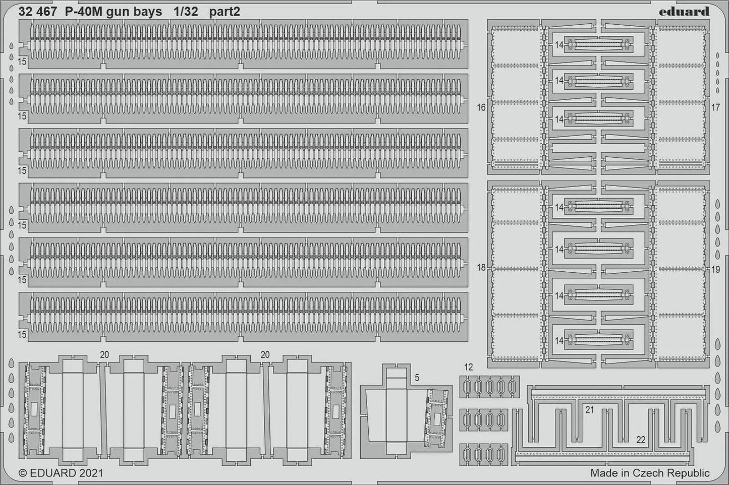 Eduard 1/32 P-40M gun bays Photo etched parts Eduard