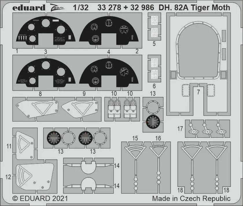 Eduard 1/32 DH. 82A Tiger Moth Photo etched parts Eduard