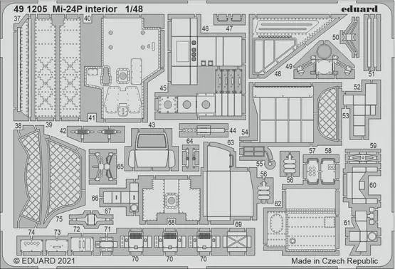 Eduard 1/48 Mi-24P interior Photo etched set Eduard