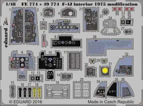 Eduard 1/48 F-4J interior 1975 modification (Academy) Eduard