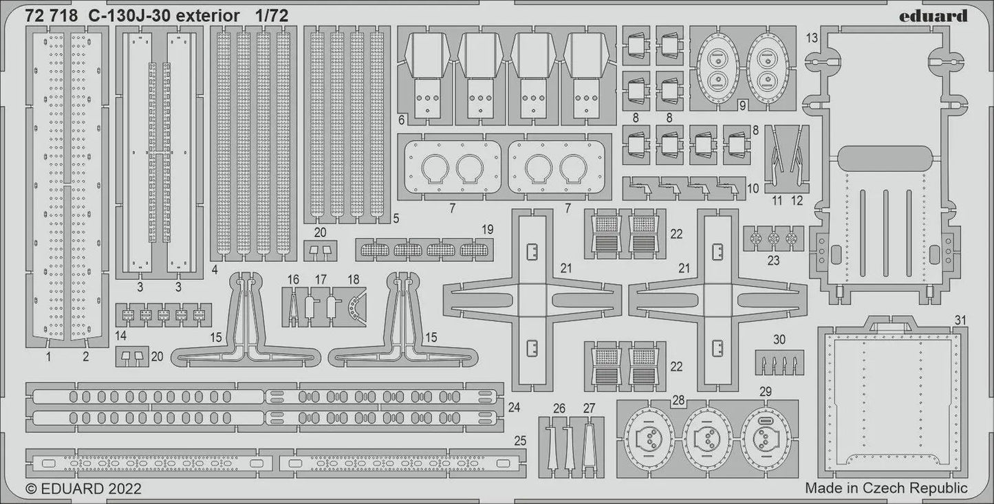 Eduard 1/72 C-130J-30 exterior Photo etched set for Zvezda Eduard