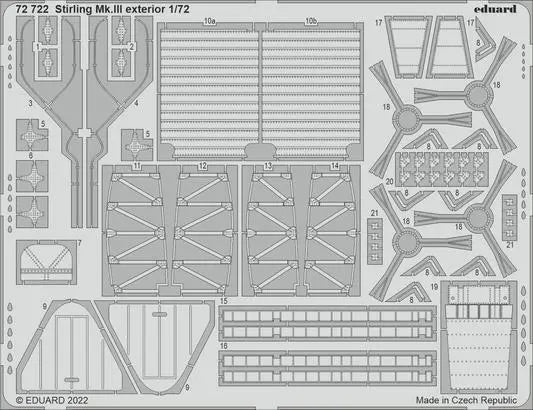 Eduard 1/72 Stirling Mk. III exterior Photo etched parts Eduard