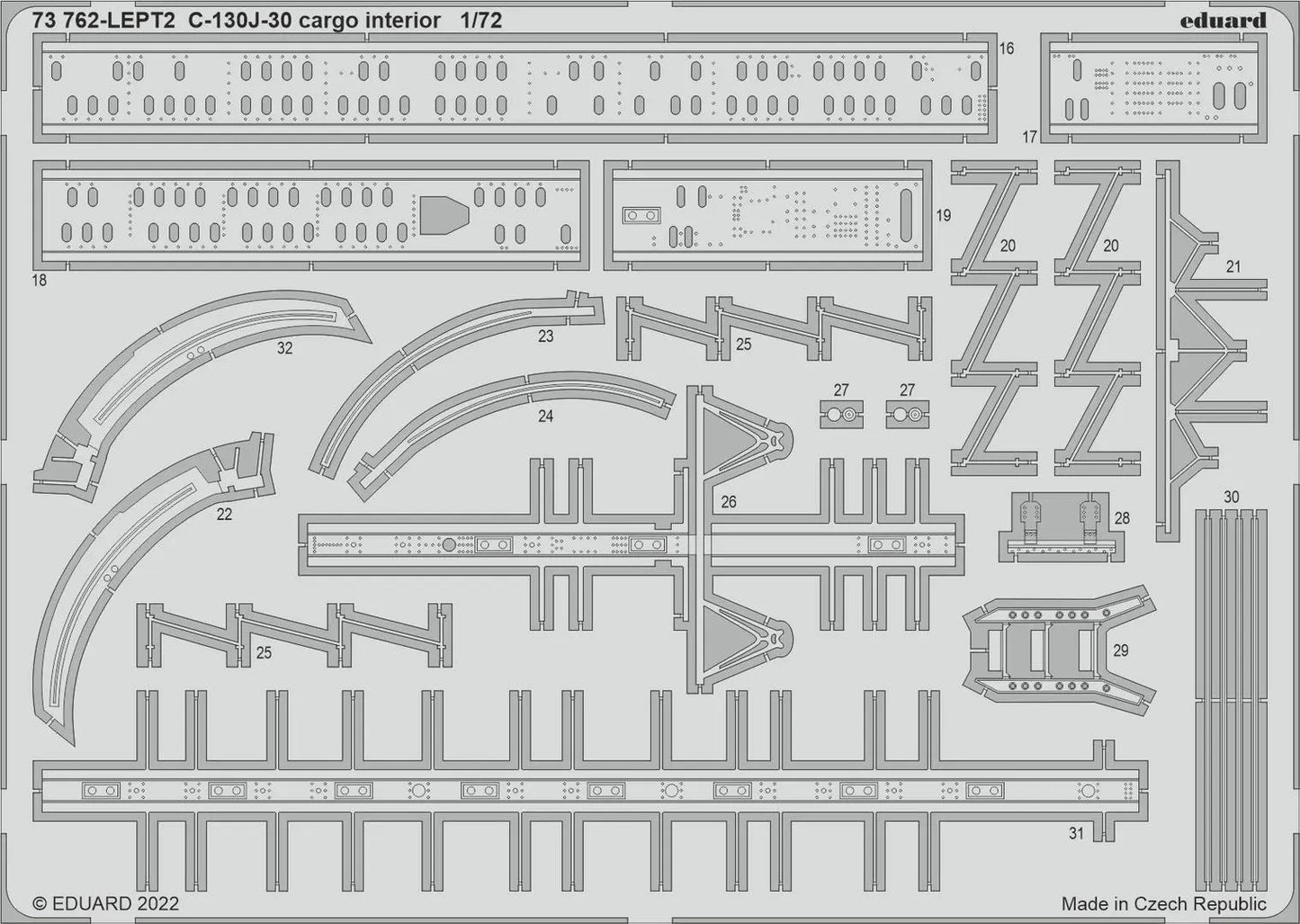 Eduard 1/72 C-130J-30 cargo interior Photo etched set for Zvezda Eduard