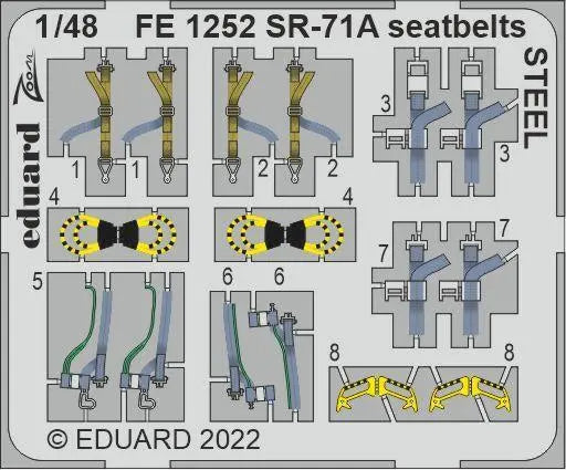 Eduard 1/48 SR-71A (Revell) Seatbelts Steel Colour Photo Etch Set Eduard