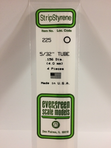 Evergreen White Polystyrene Tube 0.156 x 14" / 4mm x 36cm (4) Evergreen