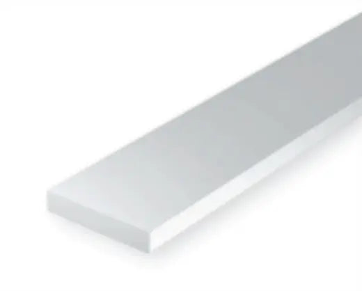 Evergreen White Polystyrene Strip 0.040 x 0.080 x 24" / 1mm x 2mm x 61cm (15) Evergreen