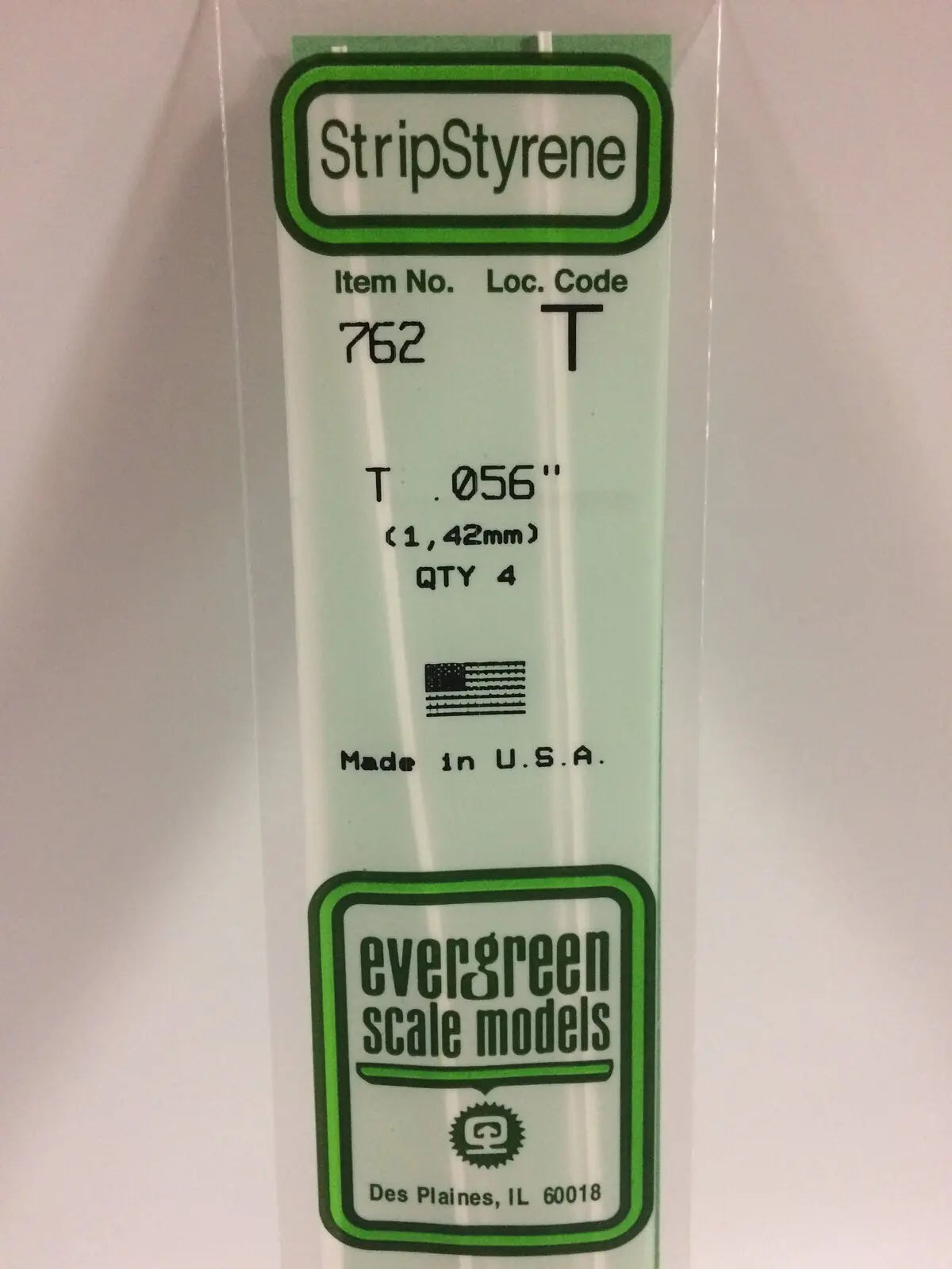 Evergreen White Polystyrene T Profile 0.056 x 0.056 x 14" 0.019 Thick / 1.4mm x 1.4mm x 36cm (4) Evergreen