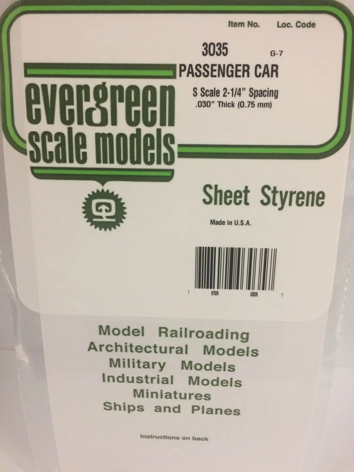 Evergreen White Polystyrene S-Scale Siding 0.020 x 6 x 12" / 0.51mm x 15cm x 30cm (1) Evergreen