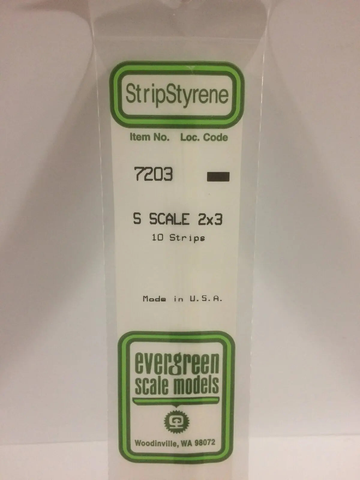 Evergreen White Polystyrene S-Scale Strip 0.031 x 0.047 x 14" (10) Evergreen