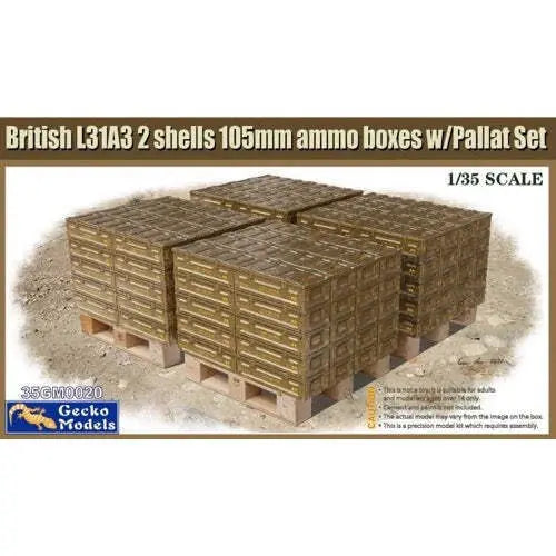 Gecko 1/35 British Ammo & Pallet Set Plastic Model Kit Gecko
