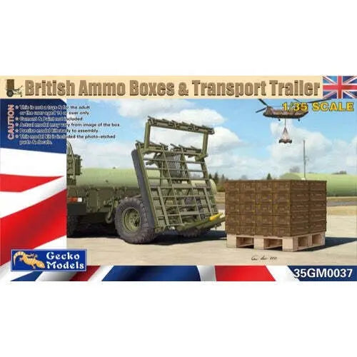 Gecko 1/35 British Ammo Boxes & Trailer Plastic Model Kit Gecko