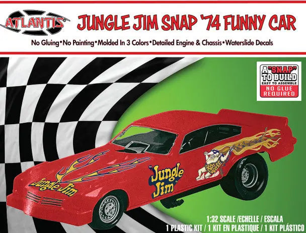 Atlantis 1/32 Snap Jungle Jim Vega Funny Car Plastic Model Kit Atlantis