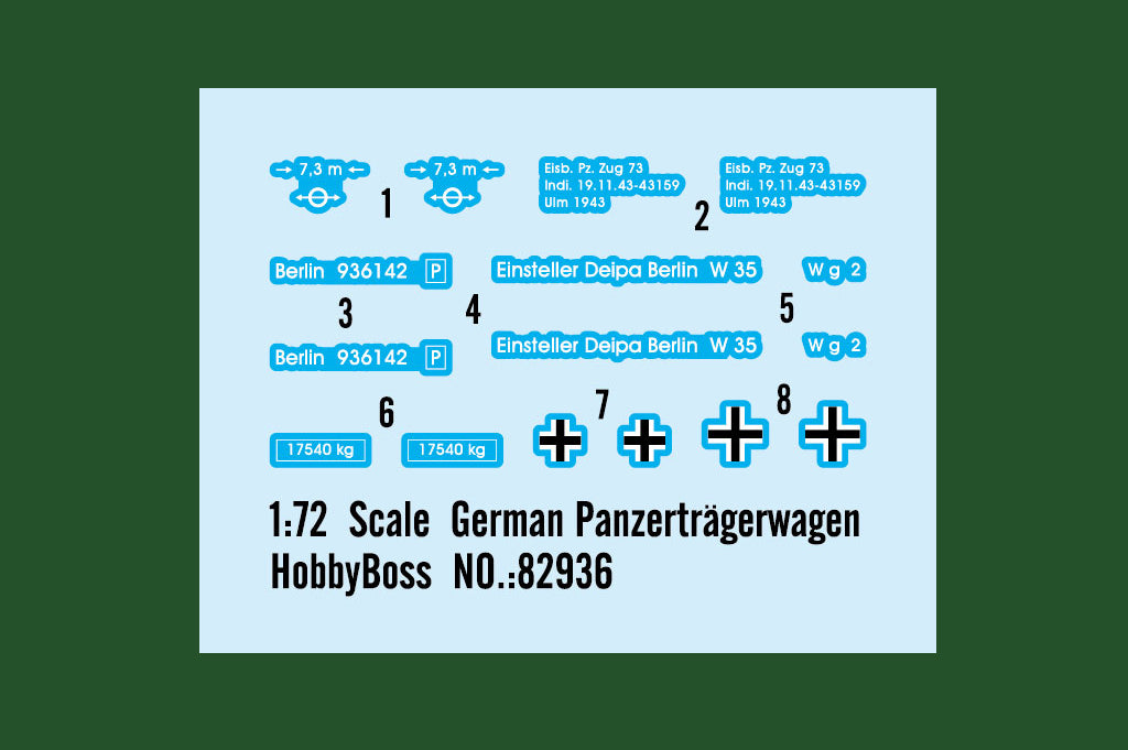 HobbyBoss 1/72 German Panzertragerwagen Plastic Model Kit