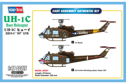 HobbyBoss 1/48 UH-1C Huey Helicopter Plastic Model Kit
