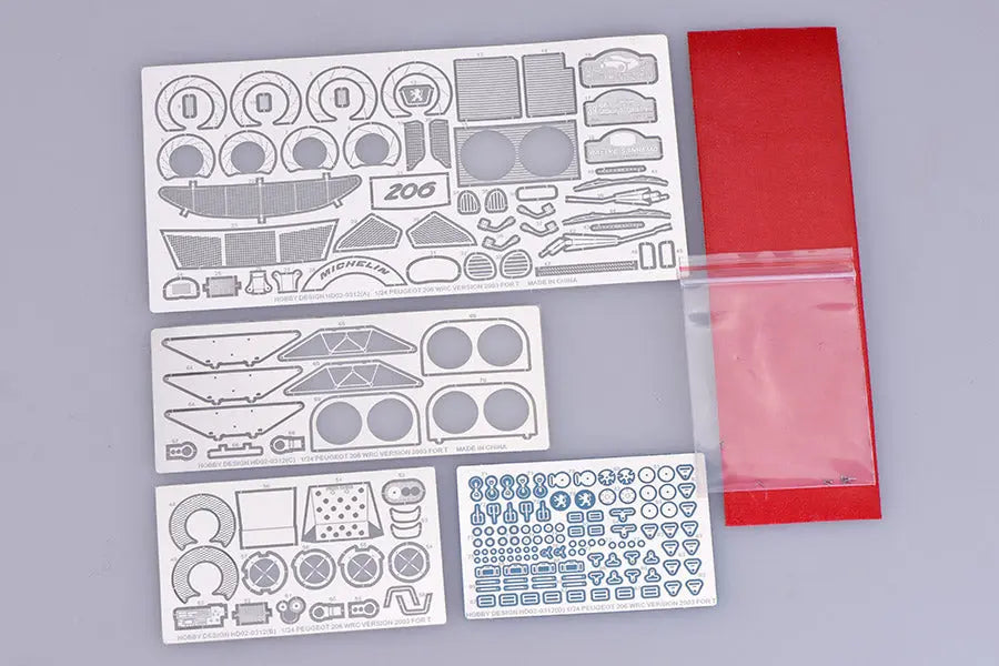 Hobby Design 1:24 Peugeot 206 WRC 03" Detail-UP Set For Tamiya Kit(PE+Metal parts) Hobby Design