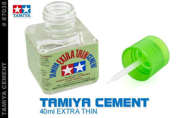 2) TAMIYA 87038 EXTRA THIN CEMENT PLASTIC MODEL GLUE 40 ml