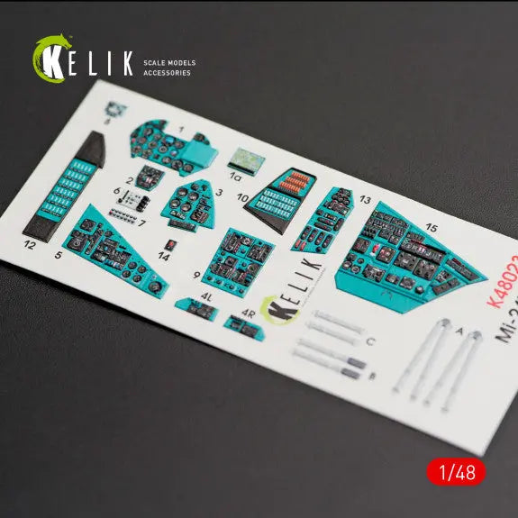 Kelik 1:48 Mi-24V Interior 3D Decals for Zvezda Kit Res/Kit