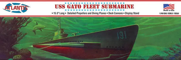 Atlantis 1/240 WWII Gato Class Fleet Submarine Plastic Model Kit Atlantis