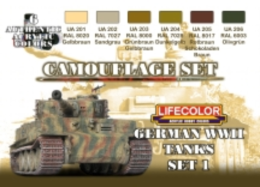 Lifecolor German Tanks WWII #1 Acrylic Paint Set