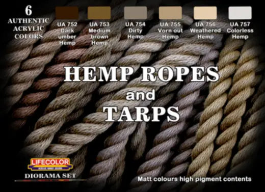 Lifecolor Hemp Ropes And Tarps Acrylic Paint Set Lifecolor