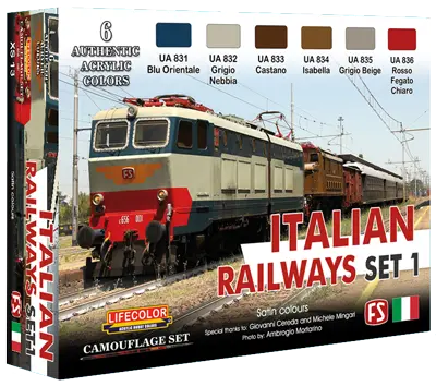 Lifecolor Italian Railways Set 1 6 Colour Acrylic Paint Set Lifecolor
