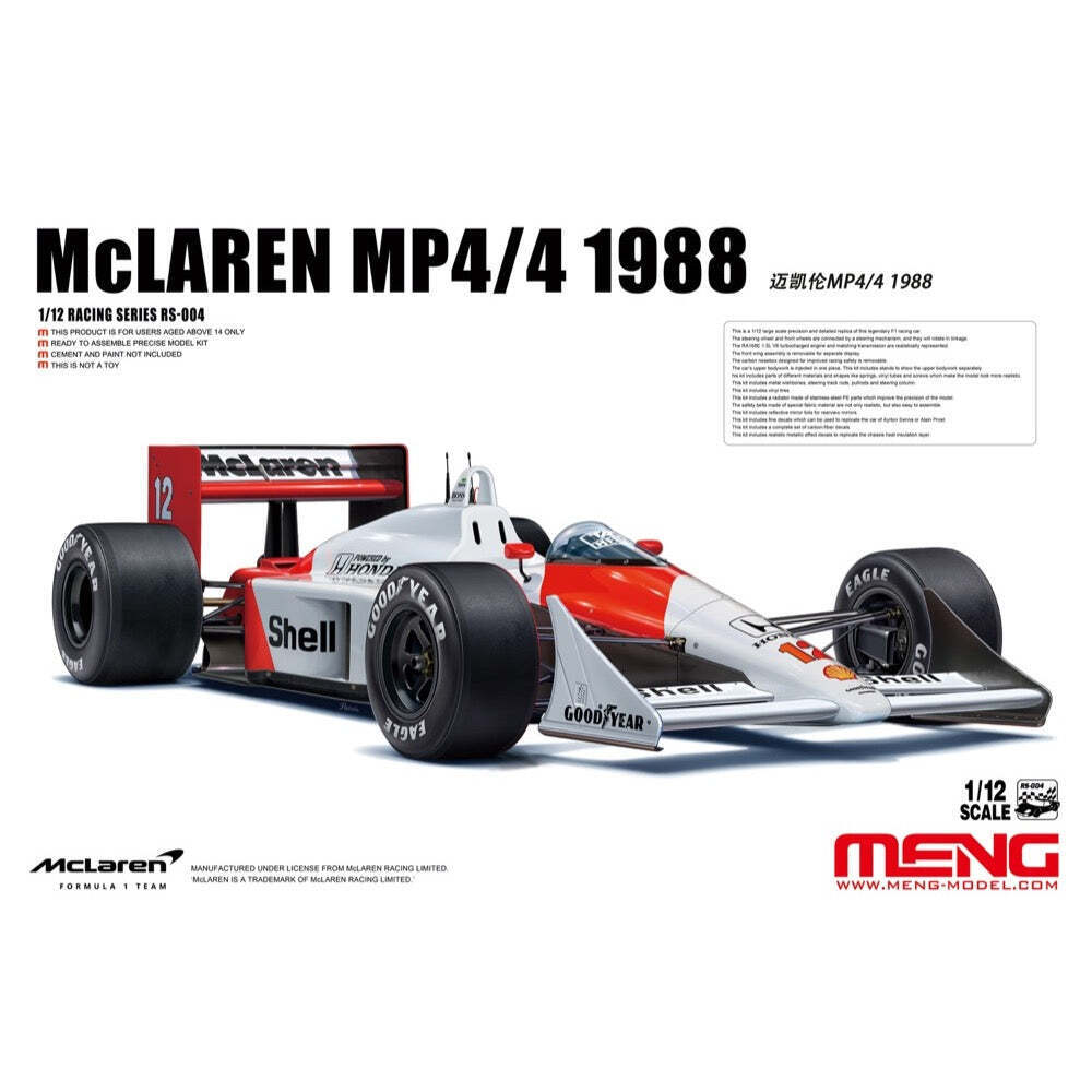 Meng 1/12 McLaren MP4/4 1988 Plastic Model Kit
