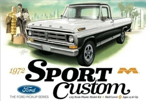 Moebius 1/25 1972 Ford Sport Custom Pickup Plastic Model Kit - Franklin Hobbies Ltd