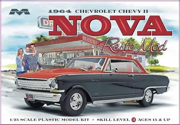 Moebius 1/25 1964 Chevy II Nova Resto Mod Plastic Model Kit Moebius