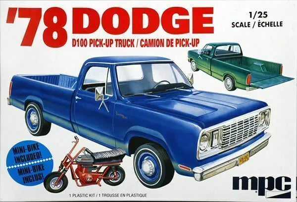MPC 1/25 1978 Dodge D100 Custom Pickup Plastic Model Kit - Franklin Hobbies Ltd