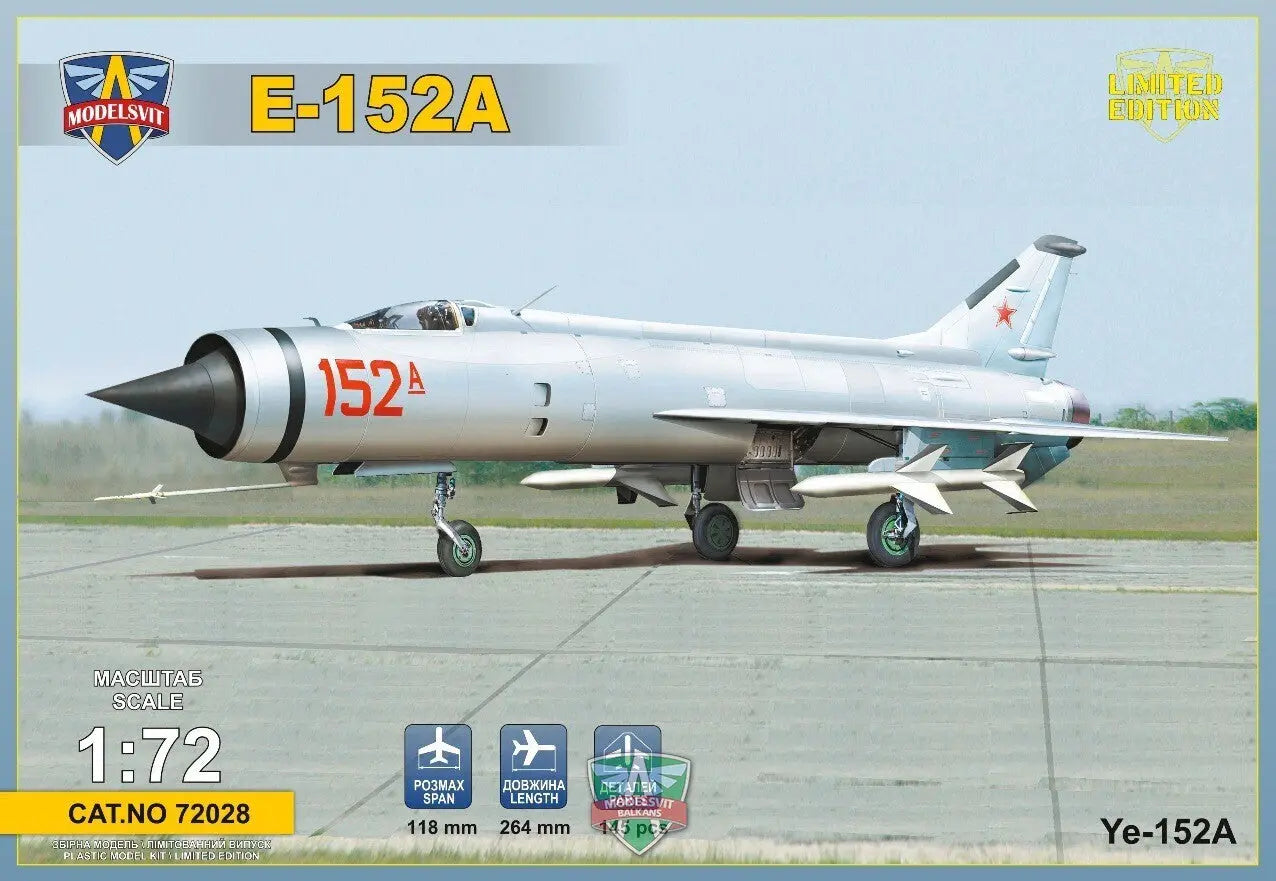 ModelSvit 1/72 Ye-152A Soviet twin-engined interceptor prototype Plastic Model Kit - Franklin Hobbies Ltd
