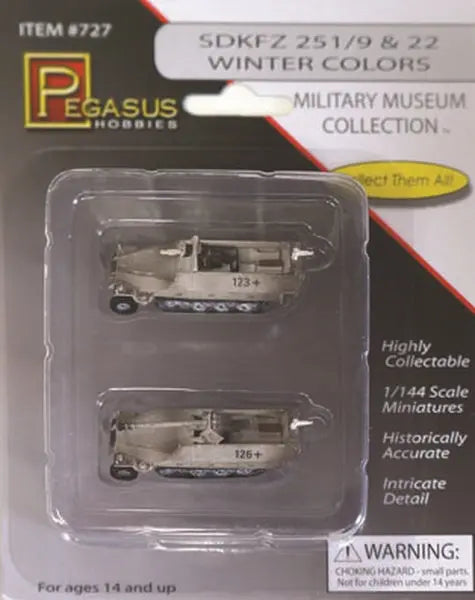 Pegasus 1/144 Sd. Kfz 251/9 and 22 Winter Colors, prepainted - Franklin Hobbies Ltd
