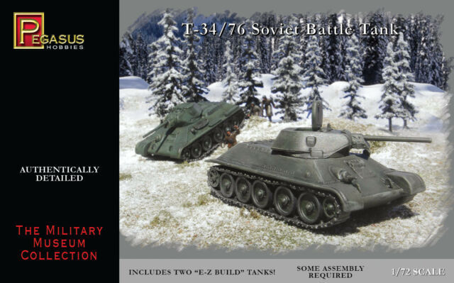 Pegasus 1/72 T-34/76 Soviet Battle Tanks (2) Plastic Model Kit