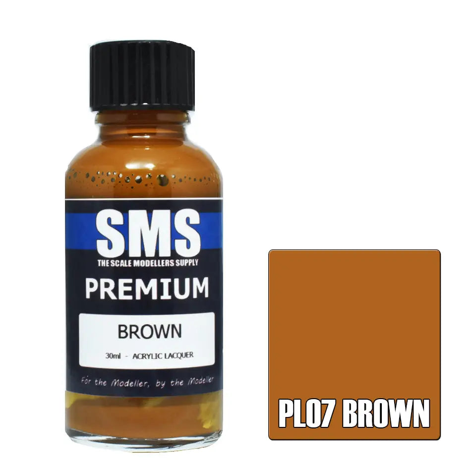 SMS Premium Acrylic Lacquer Brown 30ml The Scale Modellers Supply