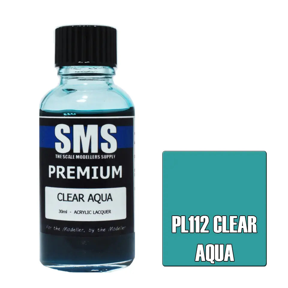 SMS Premium Acrylic Lacquer Clear Aqua 30ml The Scale Modellers Supply
