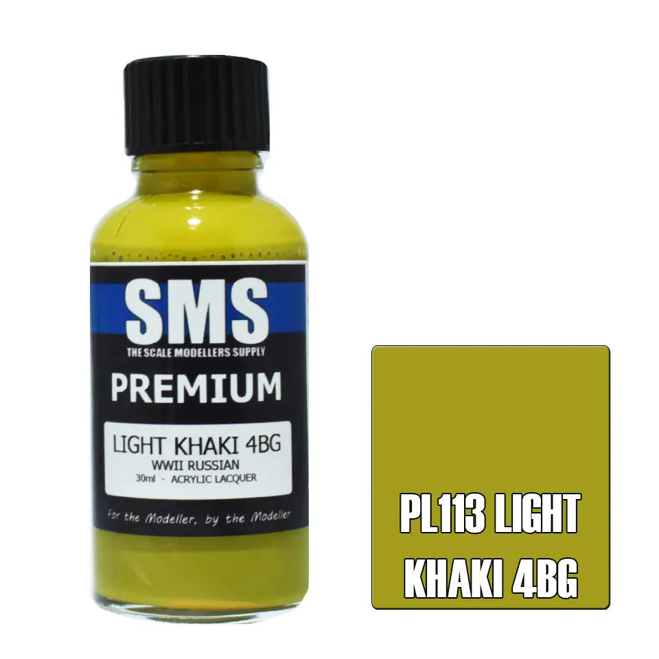 SMS Premium Acrylic Lacquer Light Khaki 4BG 30ml The Scale Modellers Supply